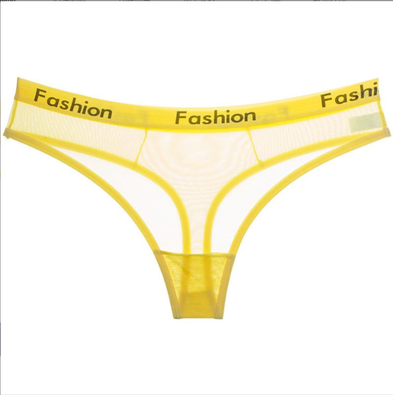

Милые сексуальные женские стринги из ледяного шелка, бесшовные сетчатые дышащие брюки, женские трусики, сексуальное однотонное бикини с низкой талией, нижнее белье one size