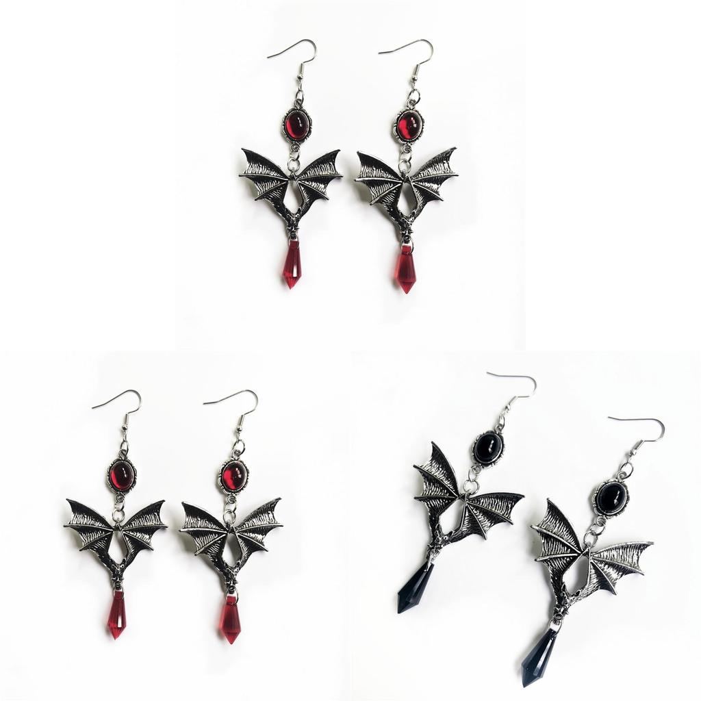 Gothic Vampire Bat Earrings With Alloy Material For Women Fashion Jewelry