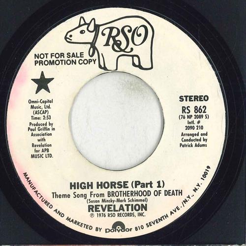

7inch Record REVELATION High Horse RS862 RSO 1976 US SoulFunk Used