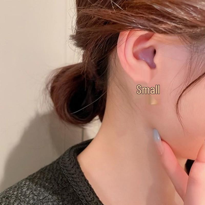 Women's Luxury Textured Metal Hoop Earrings - Versatile Niche Design