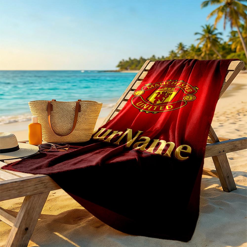 Manchester Personalized Text Beach Towel Quick-Dry Soft Microfiber Perfect for Traveling Yoga Camping and Swimming