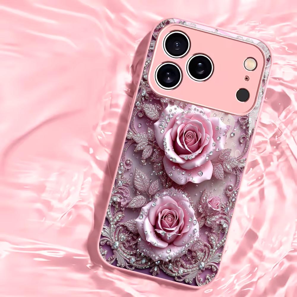 Light-colored Flowers Madam PhoneCase Glass PhoneCase for iPhone 17 16 15 14 13 12pm Pro Plus Dropresistant Cellphone Female