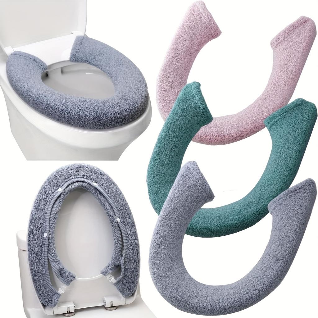 3pcs Thick Toilet Seat Cushion Cover, Comfortable Bathroom Accessory, Durable Toilet Seat Cushion Cover for Bathroom Toilets