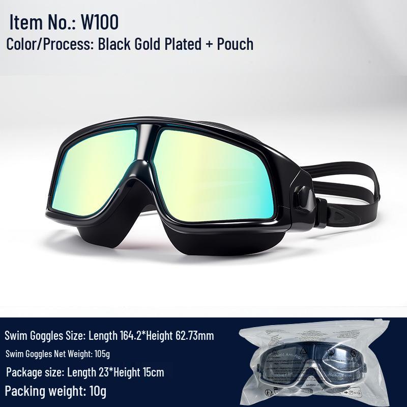 High-Definition Anti-Fog Adult Waterproof Swimming Goggles - Unisex Large Frame Design