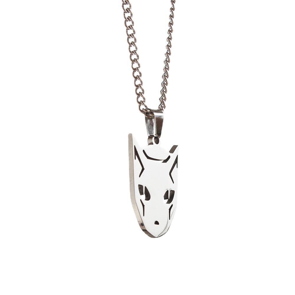 Anime JoJos Bizarre Adventure Killer Queen Necklace Kira Yoshikage Stainless Steel Pendant Cosplay Jewelry Accessories 50cm