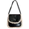 New Korean Style Autumn and Winter Fashion Chain Lamb Fur Crossbody Bag for Women Ins One-shoulder Semi-round Saddle Bag