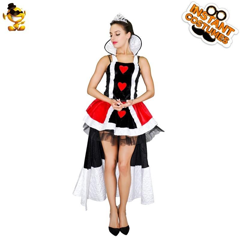 Halloween adult big girl Queen of Hearts stage costume, Halloween party costume distribution
