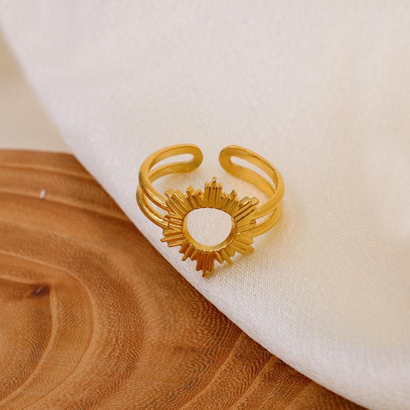 Amazon Shein Personality Sun Love Geometric Design Light Luxury Fashion Ring Ring Women'S Jewelry