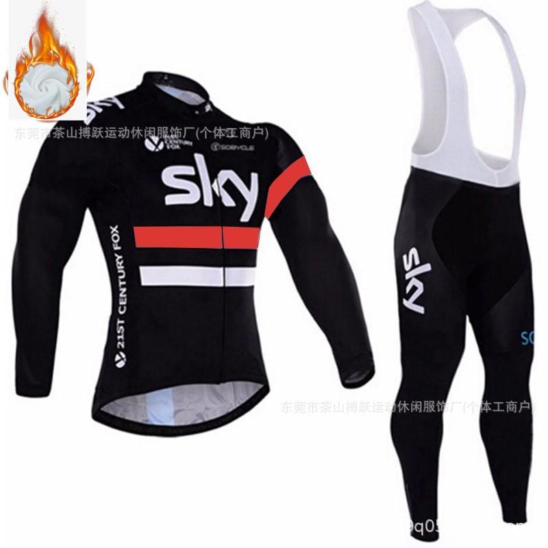Winter Cycling Jersey Set Long Sleeve Thermal Insulated Bike Riding Suit Team Edition Men Women