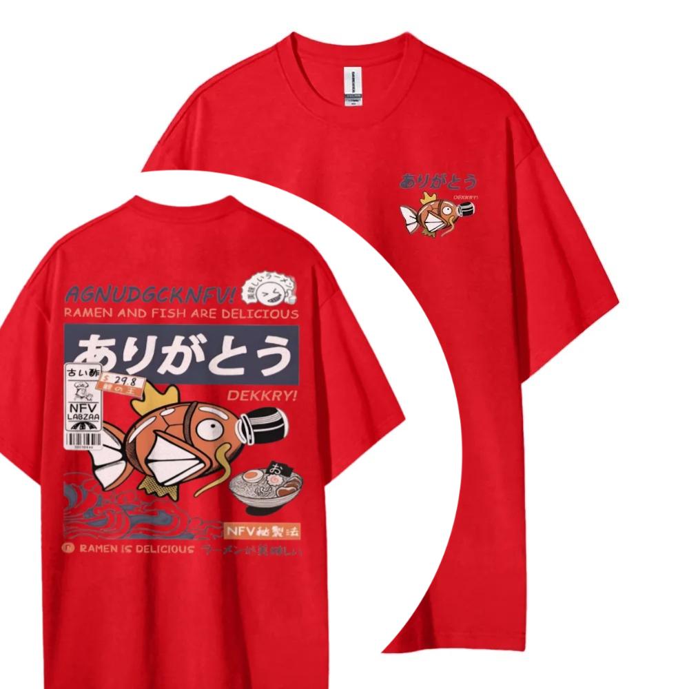 Pokémon Cotton Unisex Crewneck Anime TShirt Comfortable Shortsleeved Sports and Casual Mens and Womens Tops Popular Tshirt