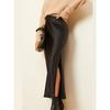 Hip Hugging Side Slit Half Length Skirt Solid Color Sheath Side Slit Skirt