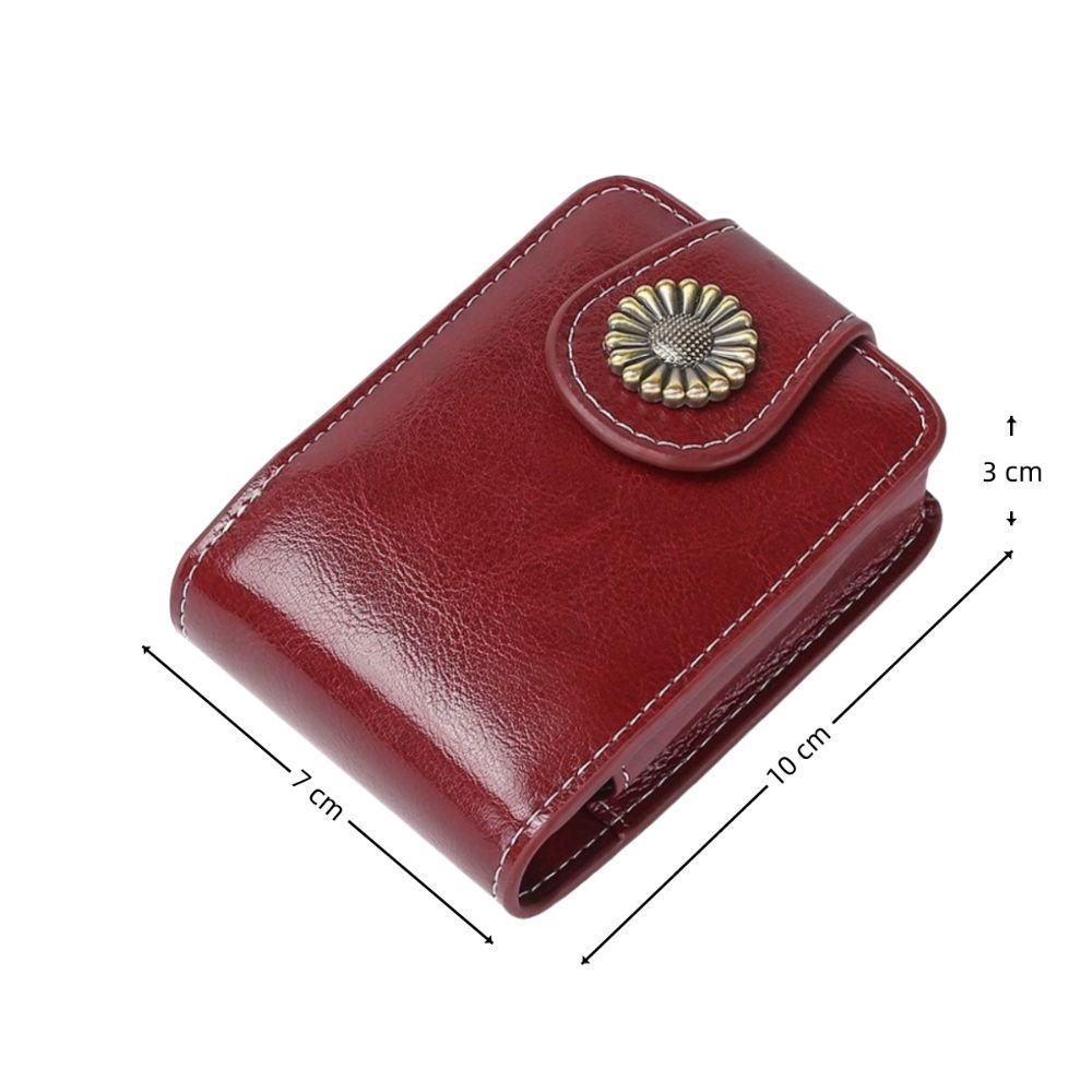 Portable Mini Makeup Bag PU Leather Vintage Lipstick Packet with Mirror Cosmetic Accessories Storage Pouch for Women Girls