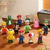 12 Styles Mario Action Figure Bowser Wario Toad Princess Peach Anime Activity All Star Collection Model Toy Children Birth Date Gifts