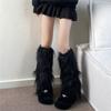 Boots Cover Faux Fur Long Tube Sock Foot Cover Knee High Girls Socks  Women