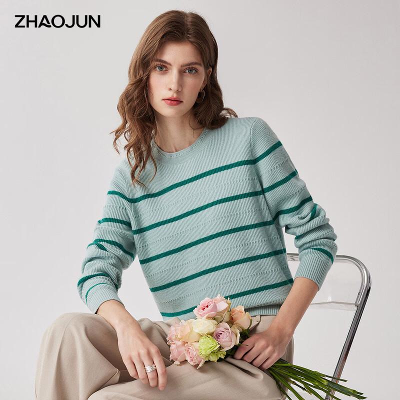 Zhaojun Women's Striped Cashmere Pullover Sweater