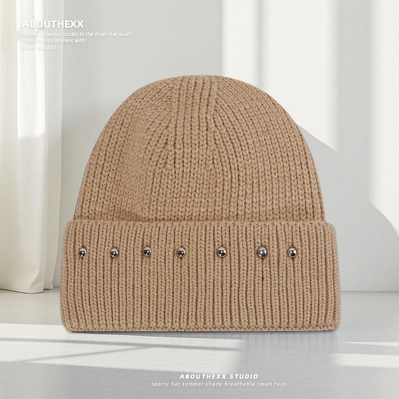 Warm Woolen Hat for Female Couple with Large Head Circumference and Small Face Revealing Knitted Hat  Outdoor Fashionable Pullover Cold Hat