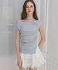 LAUTREDE MIN Summer Draped Blue T Shirts