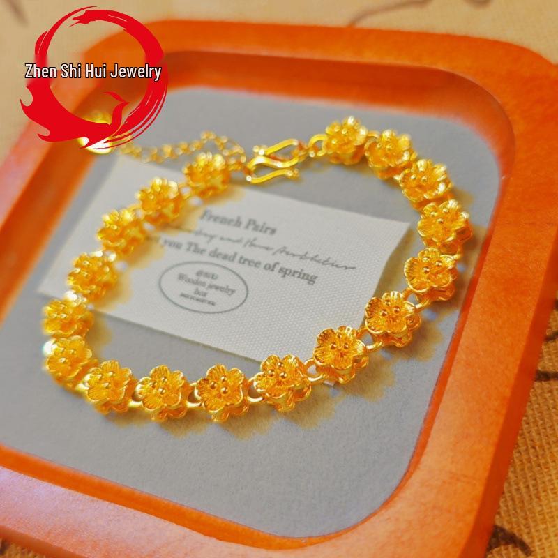 

Позолоченный женский браслет «Цветок сливы» - Модная бижутерия