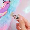 Unicorn Plush Lock Diary for Kids - Girl's Notebook & Student Planner Gift