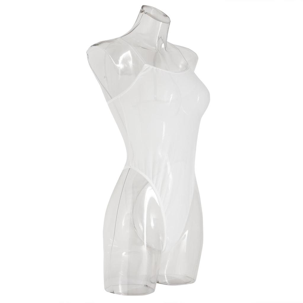 European and American Sexy Mesh See-Through Backless Suspender Bodysuit