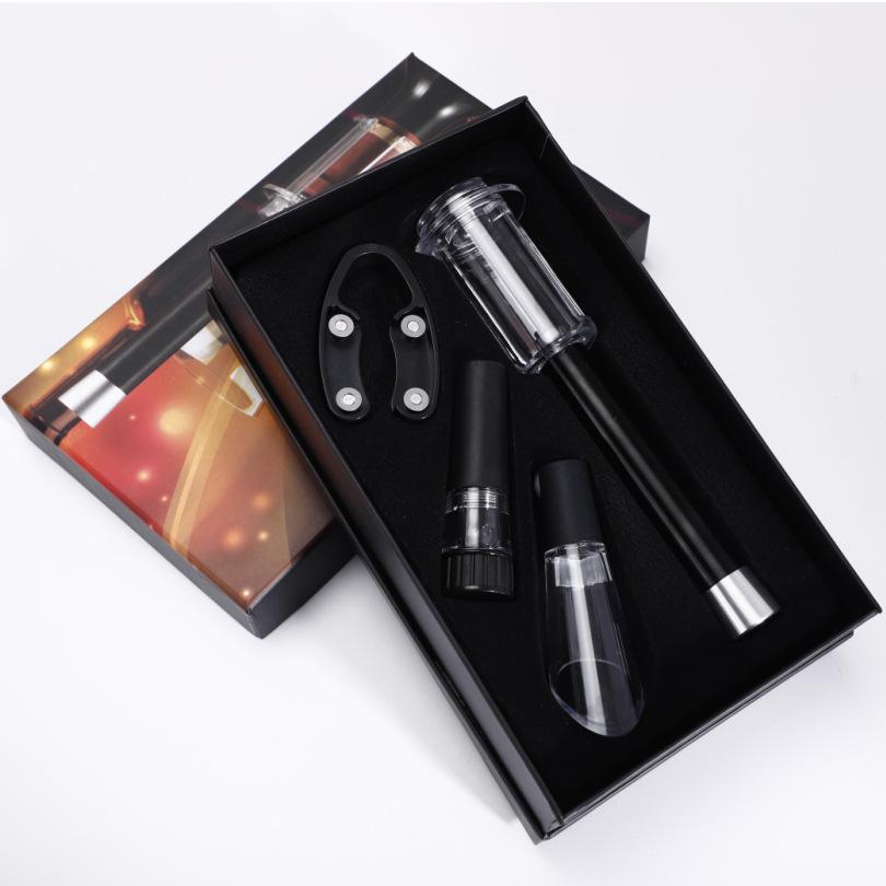 4Pcs/set Needle Air Pressure Red Wine Bottle Opener Wine Cork Pour Device Paper Cutter Wine Accessories Wine Set 4 Pieces Color Box Set