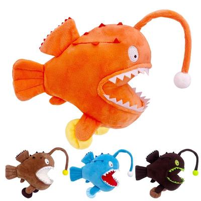 Cartoon Lantern Fish Plush Toy Simulation Monkfish Cute Lophiiformes Ocean Animal Doll Birthday Gift for Kids