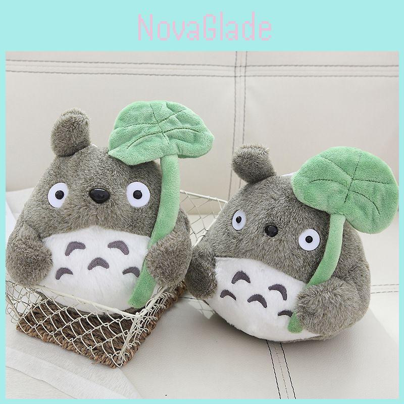 Japanese Anime Totoro With Lotus Leaf Plush Toy Super Soft Short Plush Pp Cotton Filling