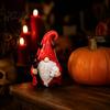 Festival Party Atmosphere Props Halloween Devil Gnome Statue, 3D Printed Red Hat Figurine, Gothic Collectible Tabletop Art Dwarf Ornament for