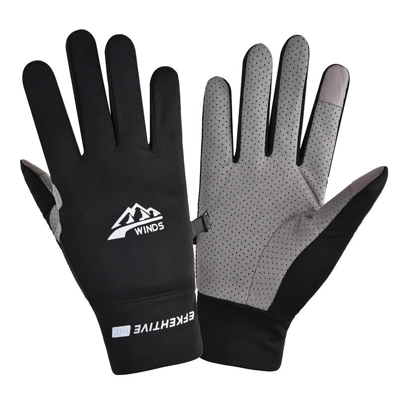 Anti-slip Gloves Men Ice Silk Sun Proction Driving Glove Fishing Gloves Breathable Full Finger Glove Touchscreen Glove
