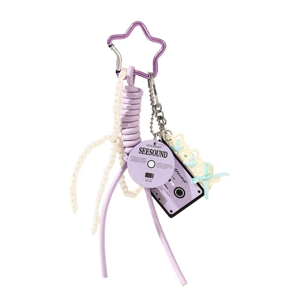 Music Guitar Shape Korean Ins Keychain Bag Hanging Spice Girls Keyring  Student