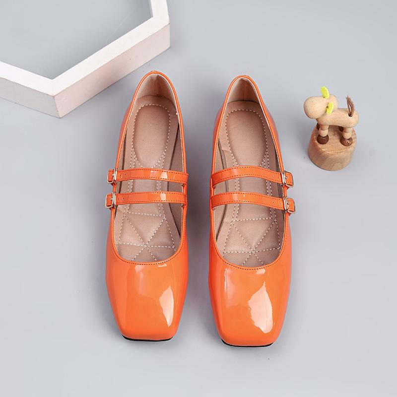 Fashion Large Size Women's Mary Jane Shoes Square Toe Soft Sole Fashion Buckle Strap Flats Lightweight Comfortable Non Slip Casual Shoes