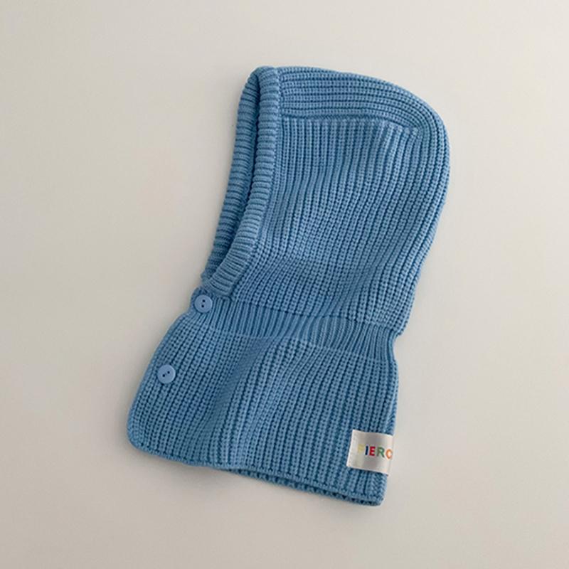 Autumn And Winter  Solid Color Warm Ear Protection Baby Hat Solid Color Windproof Children'S Wool Knitted Hat