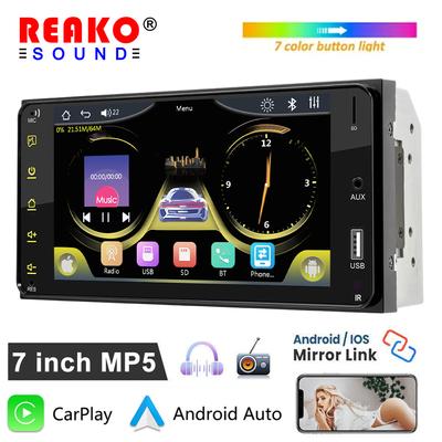 Dla Toyota Apple CarPlay jednostka główna 2 Din ekran dotykowy samochodowe stereo Android Auto 7 Cal Radio samochodowe z Bluetooth FM AUX TF
