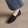 Krazing Pot Sheepskin Round Toe Thick Med Heels Spring Shoes Slip On Big Size 42 Loafers Women Pleated Beauty Pumps
