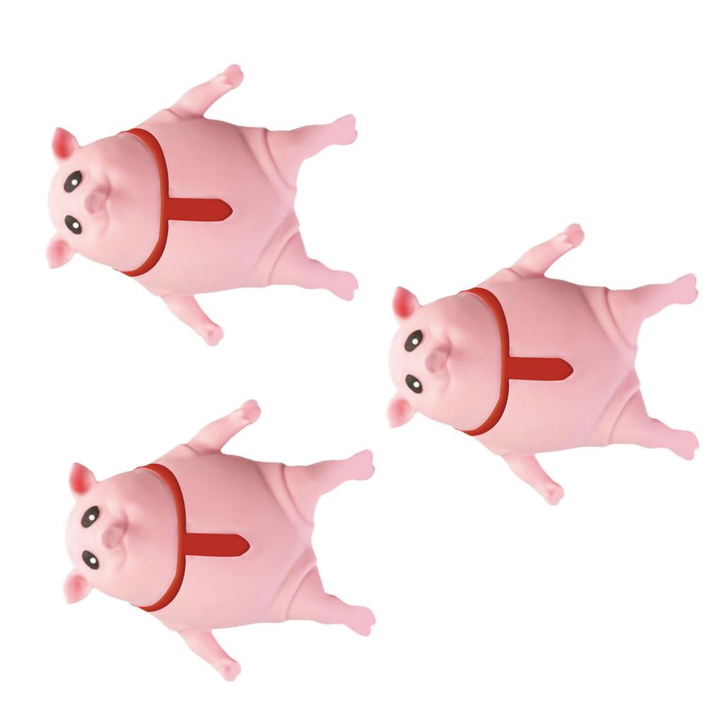 3pcs Squeeze Pig Stress Relief Toy Soft Elastic Pink Pig Stretchy Sensory Toy for Anxiety Management Fun Entertainment