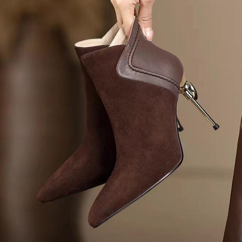 Fashion High Heels Women Ankle Boots Sexy Pointed Toe Designer Shoes Winter Fashion New Pumps 2025 Dress New Luxury Boots Mujer Zapatos