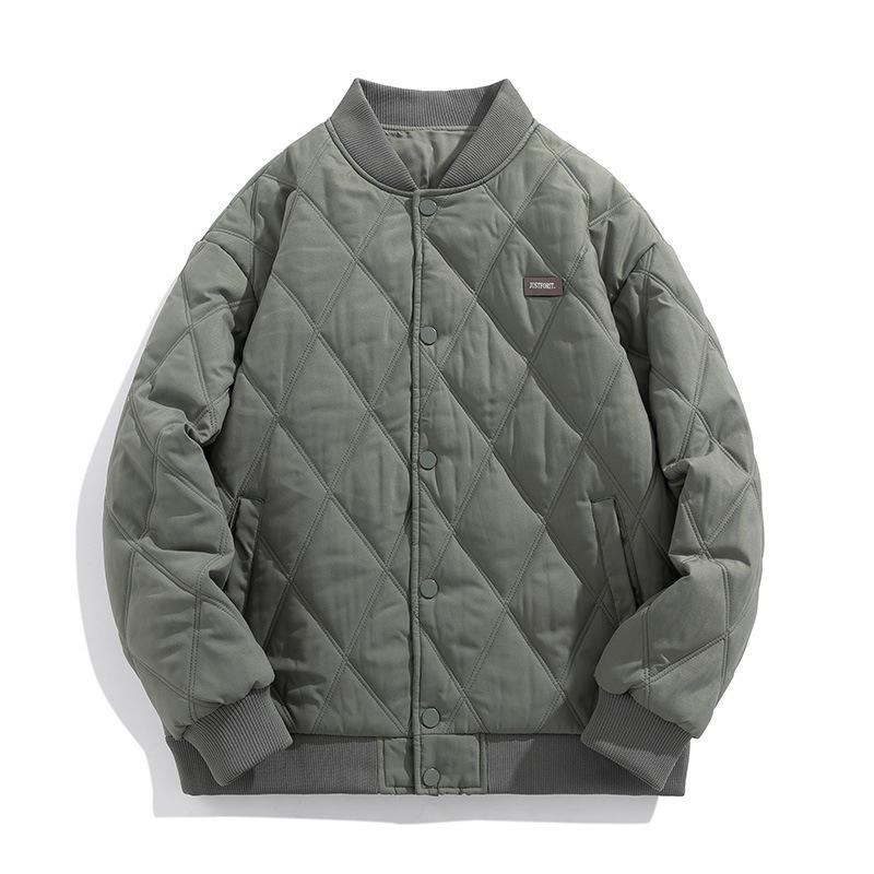 Baseball uniform cotton-padded jacket men's winter new style boys' velvet thickened trendy brand ins cotton-padded jacket same style for men and women