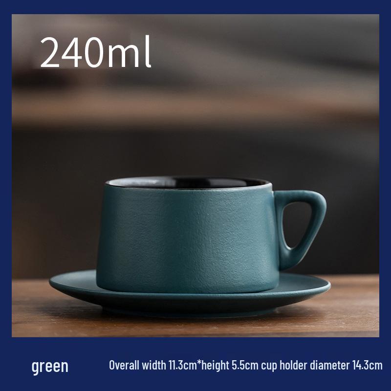 High-End Handmade Blue and Yellow Ceramic Coffee Cup & Saucer Set: Perfect for Housewarming, Weddings, or New Home Gifts