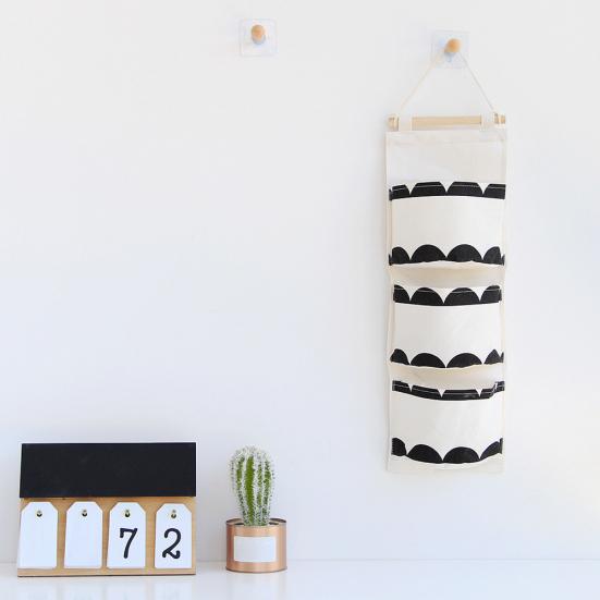 3 Lommer Dør Vegghengende Oppbevaringspose Veske Hjem Garderobe Småsaker Organizer