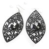 Les Trésors De Lily [P0136] - Black 'Carmen' Designer Earrings (birds)