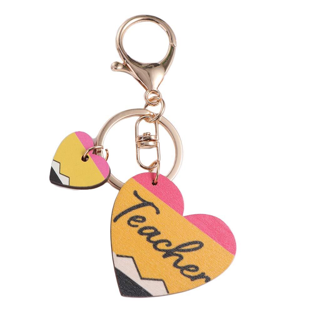 Деревянный карандаш Радужный брелок Геометрическая форма Английская буква Брелок-подвеска ко Дню учителя Мелочь Подвеска для образования учителей