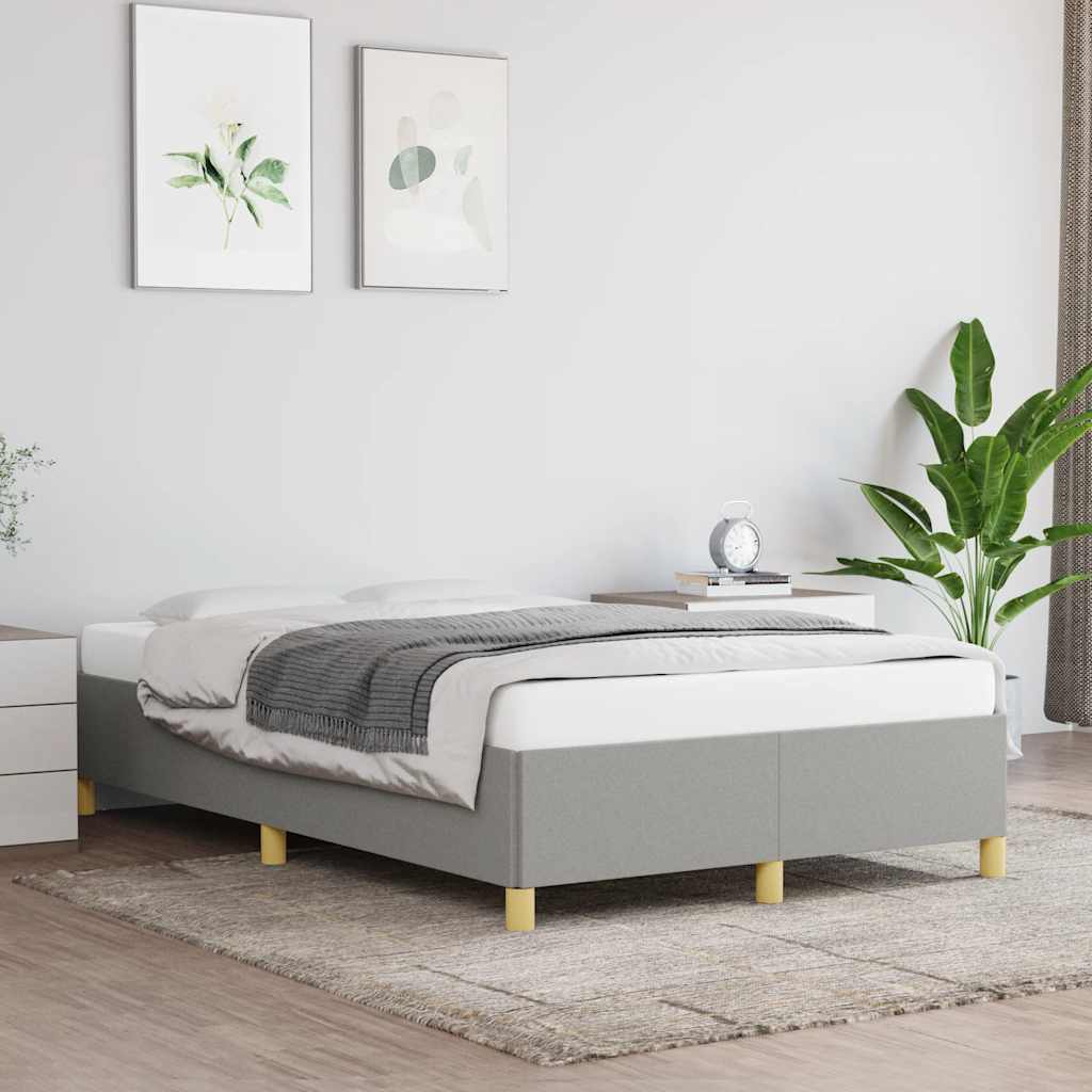 Bed Frame Without Mattress Light Grey 120 X 190 Cm Fabric