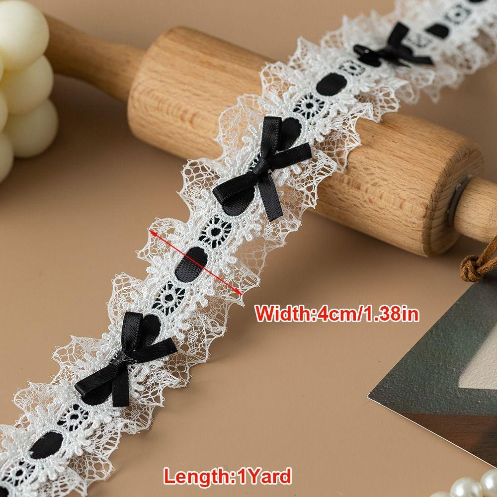 Bows & Pleated Lace Trim Ribbons Handmade Fabric Sewing Supplies New Hair Accessories  Baby Shower