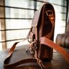 Goat Leather Messenger Briefcase Cross Body Men Handbag Shoulder S Bag Brown New
