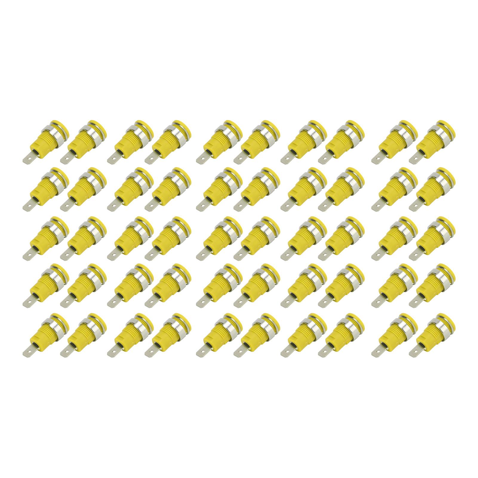 

Banana Plug Banana Socket 50Pcs 4mm High Current Discharge Long Service Life Good Electrical Test Accessories жовтий