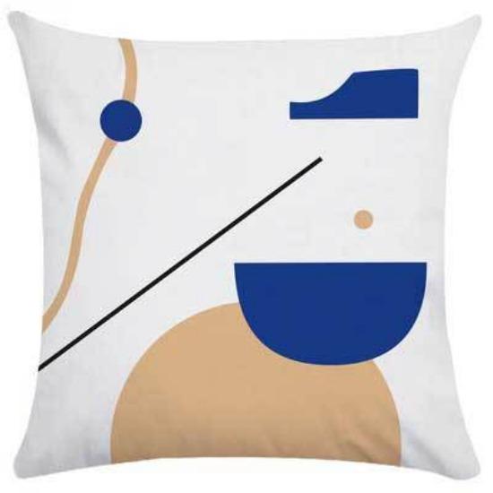 Nordic Pillow Ins Light Luxury Style Pillow Case Retro Art Abstract Blue Pillow Flower Sofa Backrest