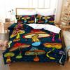 Mushroom Duvet Cover Colorful Cute Cartoon Bedding Set Twin Full King For Teen Boys Girl Kids Kawaii Botanical Plant Quilt Cover