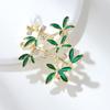 Festival High Rise Rich and Noble Bamboo Brooch Female Delicate Green Bamboo Anti-glossy Pin Chinese Style Pearl Corsage Long-Lasting Color Brooch