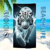 Towel Textile Bathrobe Black Beach Quick-Drying And Lightweight Tiger Portable White Camping Lion Swim Pool Travel