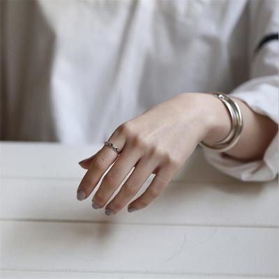 Nuova Moda Semplice Personalità Catena a Forma di Argento Sterling 925 Non Allergico Cava Catena Fine Anelli di Apertura Regolabili R173
